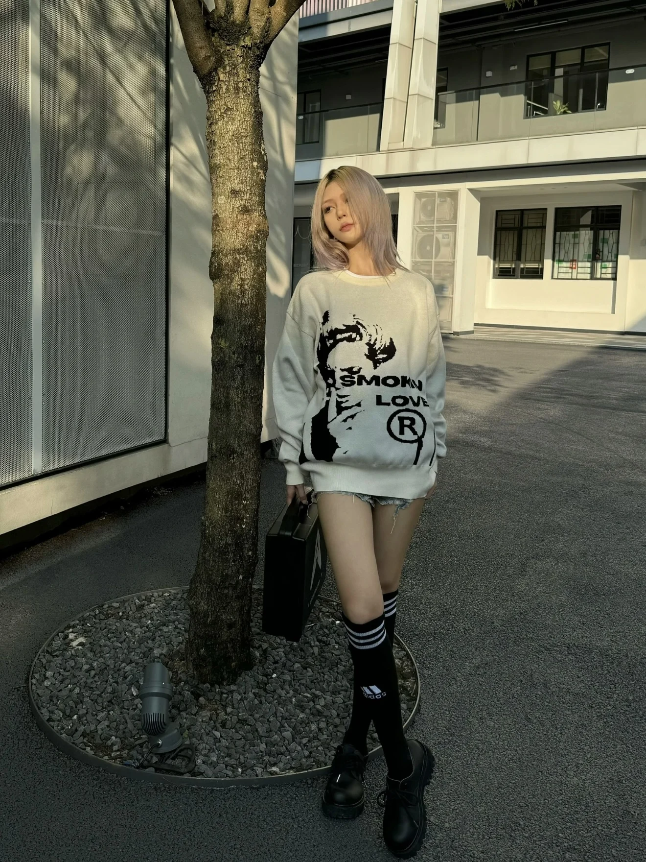 سترة محبوكة دافئة "wen Ai" كسول المال القديم Sle المرأة Faion تخفيف فضفاضة تناسب طويلة Sve جولة Ne نمط الرسوم المتحركة #4