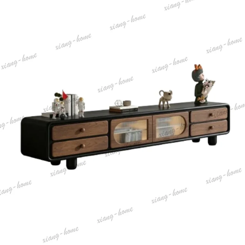 LJY Classic Vintage Drawers Tv Cabinet Brown Wooden Japanese Storage Center Tv Cabinet Modern Unique Fernseher Tisch Furniture H