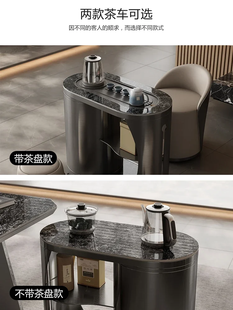 Yan Ban Luxury Stone Tea Table Office Kung Fu Tea Making Table Boiling Water Multi functional Mobile Smart Home Balcony Tea Car