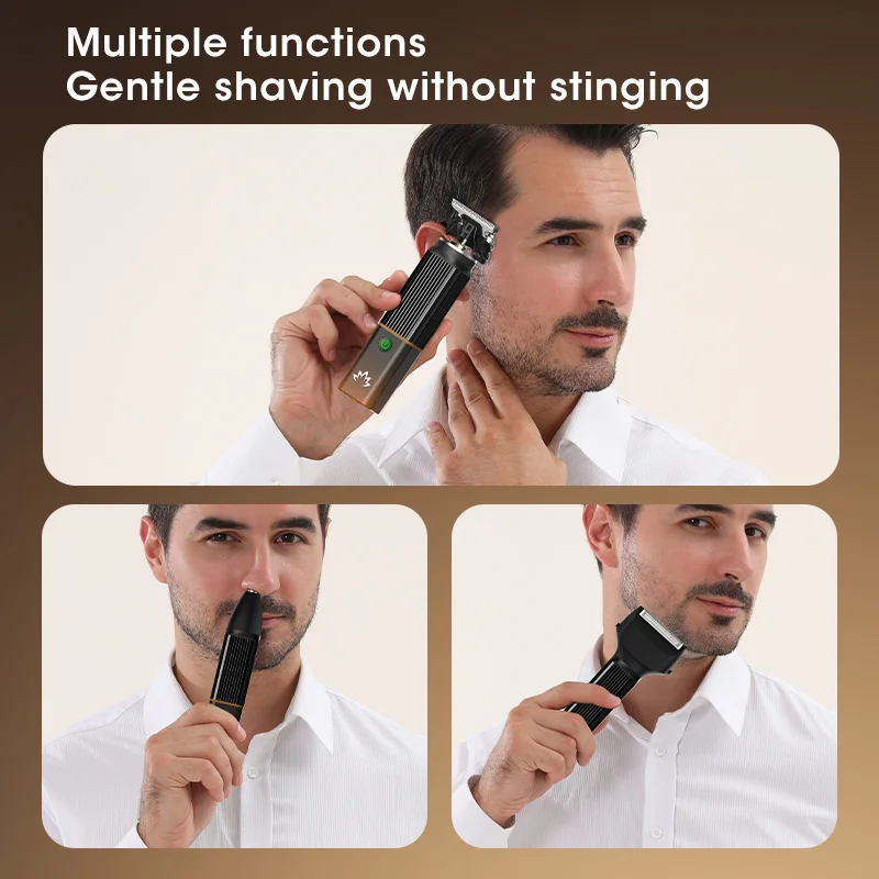 

3 In 1 Handheld Hair Clippers USB Charging Small T-Blade Trimmer Portable Electric Shaver for Nose Ear Body Face Mustache