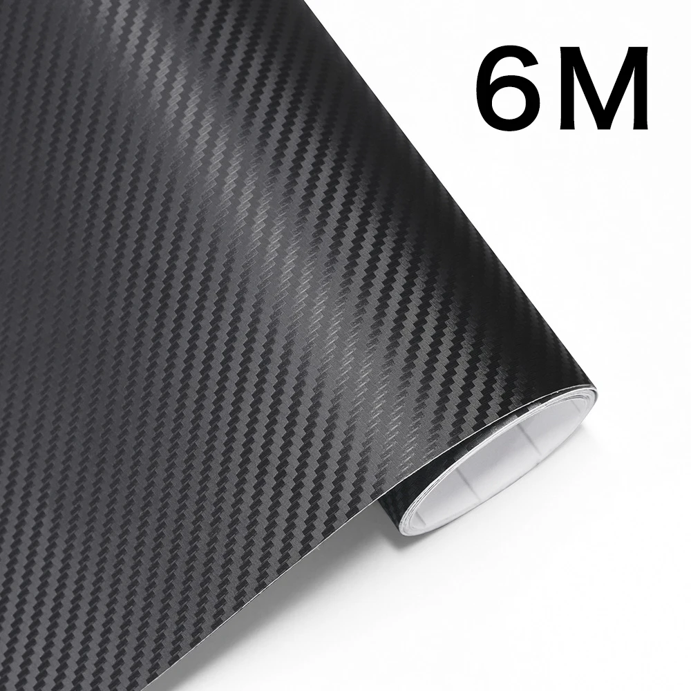 

1-6m Carbon Fiber Car Body Vinyl Wrap Matte Accessories Glossy Black Sticker 3D 4D 5D 6D Auto Foil Cover Decoration Film