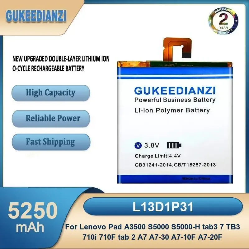 

L13D1P31 5250mAh Tablet Battery For Lenovo Pad A3500 S5000 S5000-H tab3 7 TB3 710i 710F tab 2 A7 A7-30 A7-10F A7-20F
