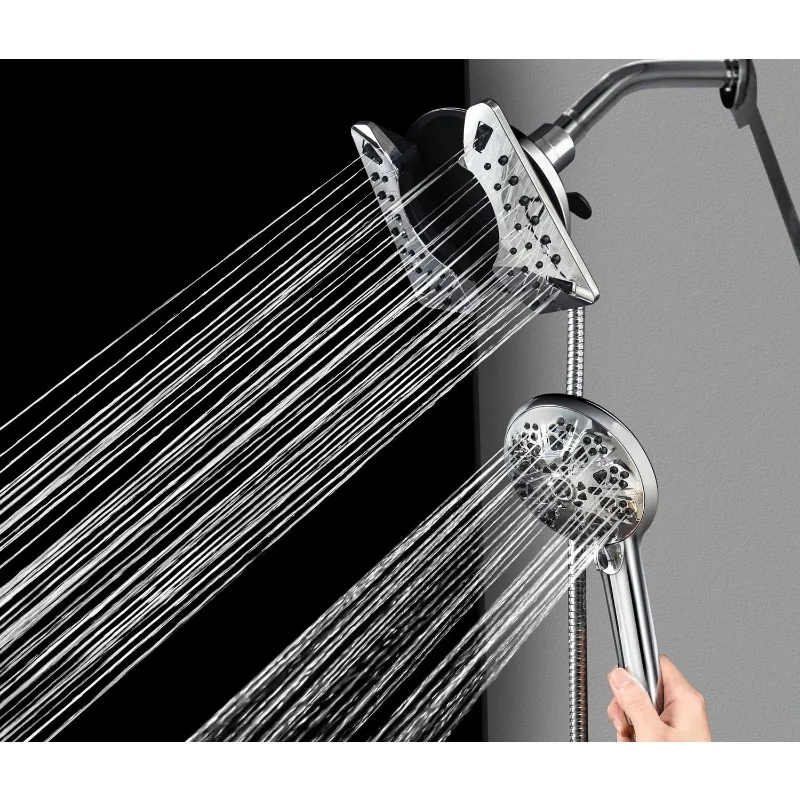 2.5 GPM Shower Head with Handheld: 2-in-1 High Pressure Shower Heads with Handheld Spray Combo 7.5