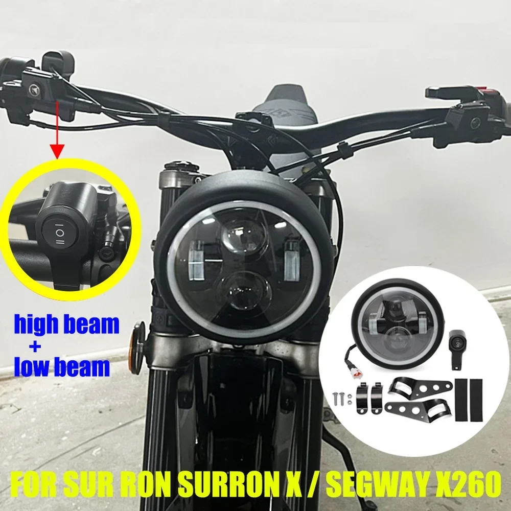 1Set For Sur Ron SurRon X Segway X260 Headlight DRL Led Light Kit High Beam&Low Beam Headlamp With Switch Kit