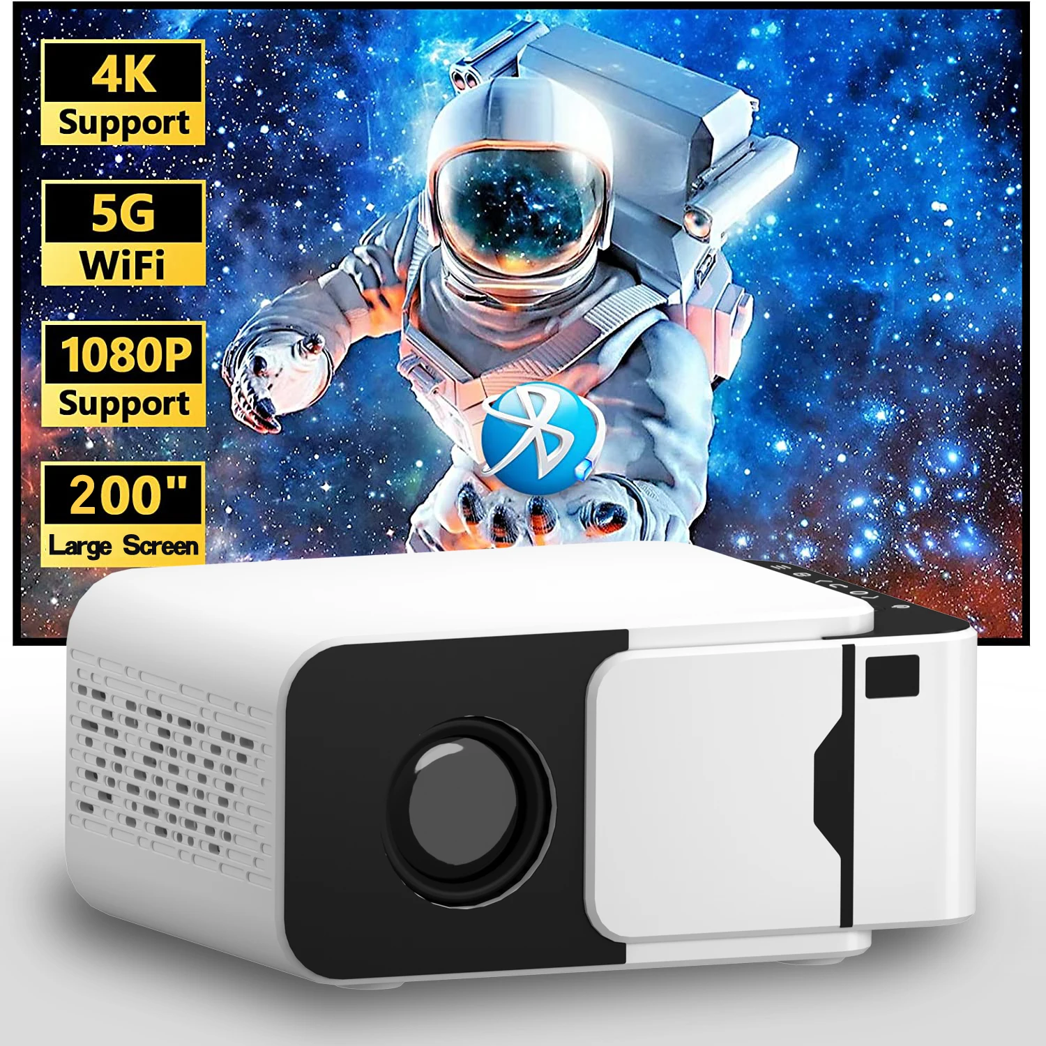 2024 New Popular T5 Home Projector Wireless Small Portable Projector HD Home Cinema