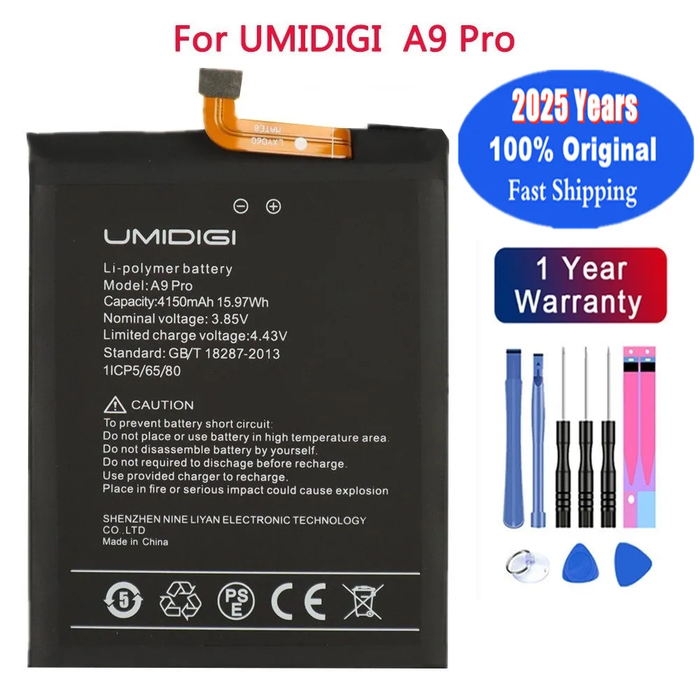 2025 Years 4150mAh Original A 9 PRO Battery For UMI Umidigi A9 PRO A9PRO High Quality Mobile Phone Batteries + Tools In Stock