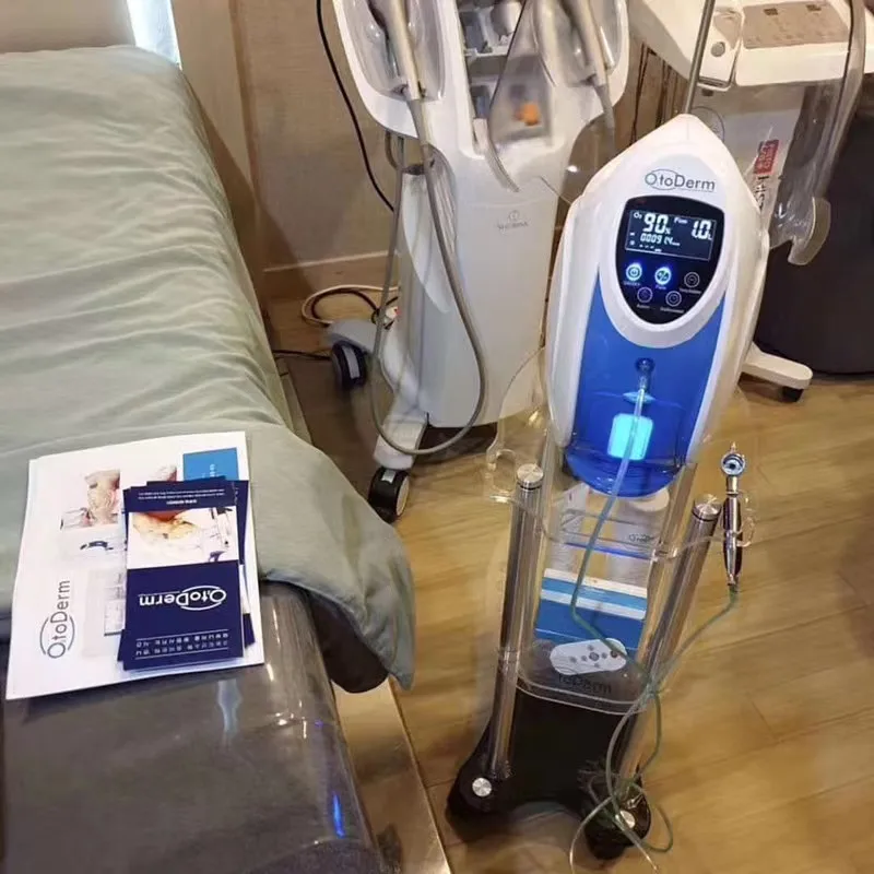 Pistola pulverizadora de máscara de cúpula grande Facial de oxígeno puro O2toderm de alta calidad y máquina de belleza para rejuvenecimiento de la piel de alta terapia de oxígeno