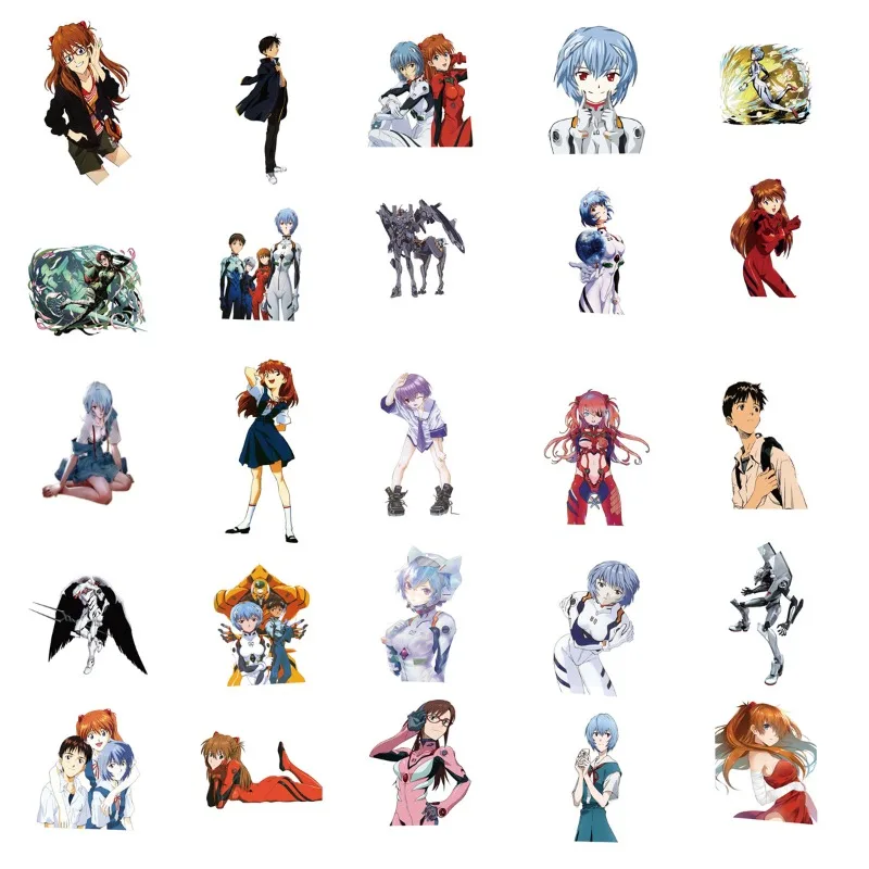 50PCS NEON GENESIS EVANGELION stickers high color value creative animation cartoon decorative mobile phone shell DIY stickers view 6