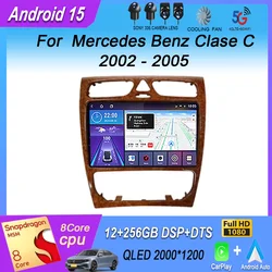 Autoradio Android 13 per Mercedes Benz classe C W203 C200 C320 C350 CLK W209 2002 - 2005 lettore multimediale Stereo per auto NO DVD