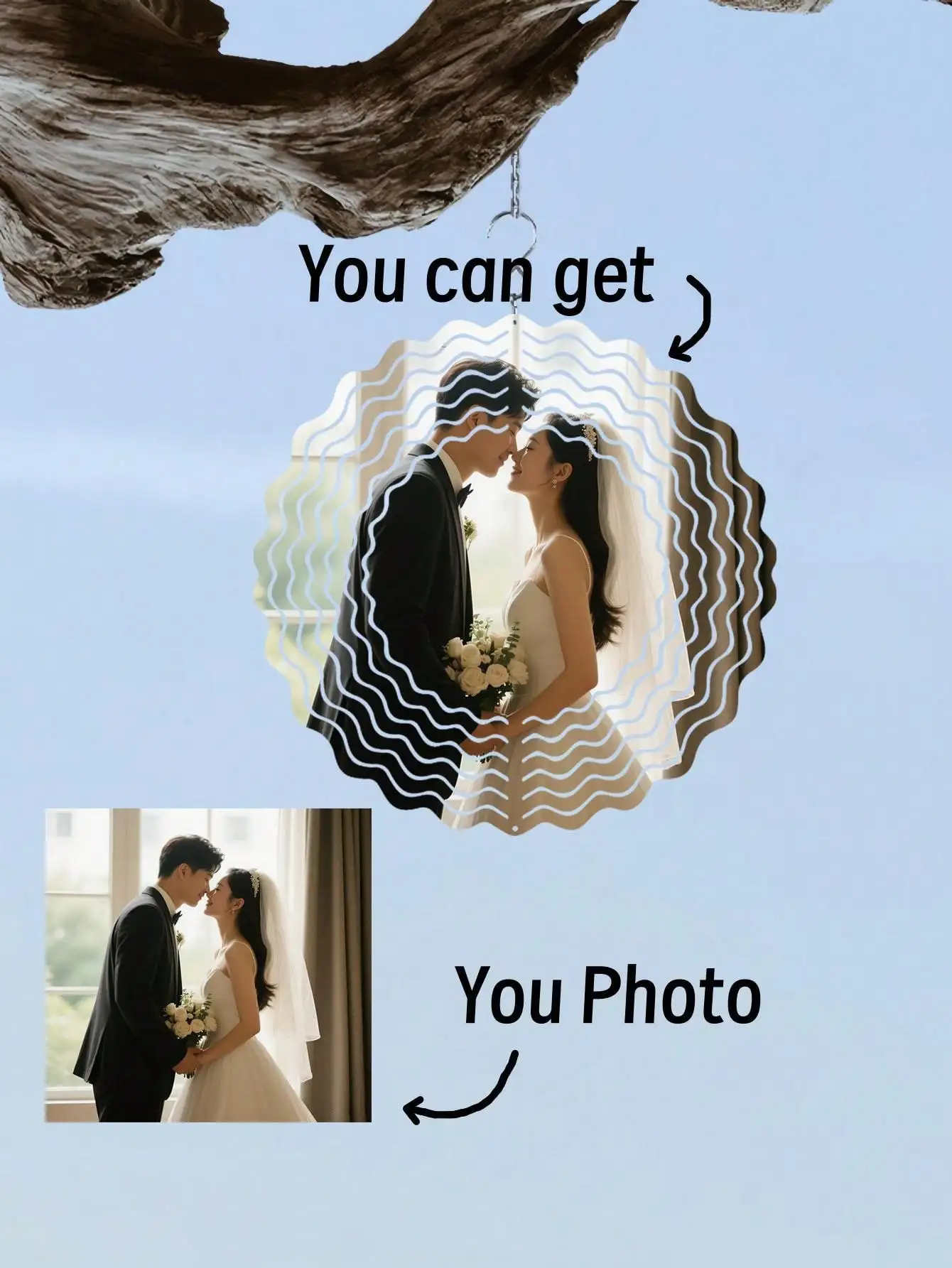 

Hand Forged Iron Wind Chimes, Vintage Filigree Love Sculpture, Unique Outdoor Wedding Decor for Garden, Couples Anniversary Gift