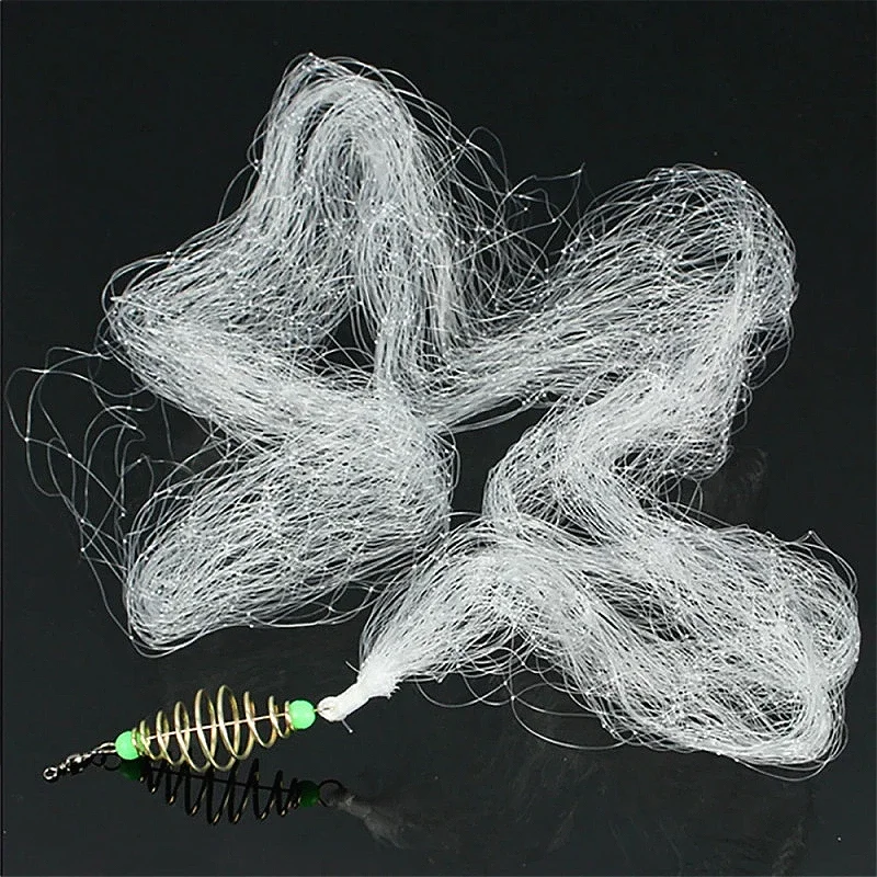 

1Pcs Bully Bundle Nylon Folding Fishing Spring Net with Luminous Bead Pocket for Night Fishing Shoal Casting Outdoor Traps