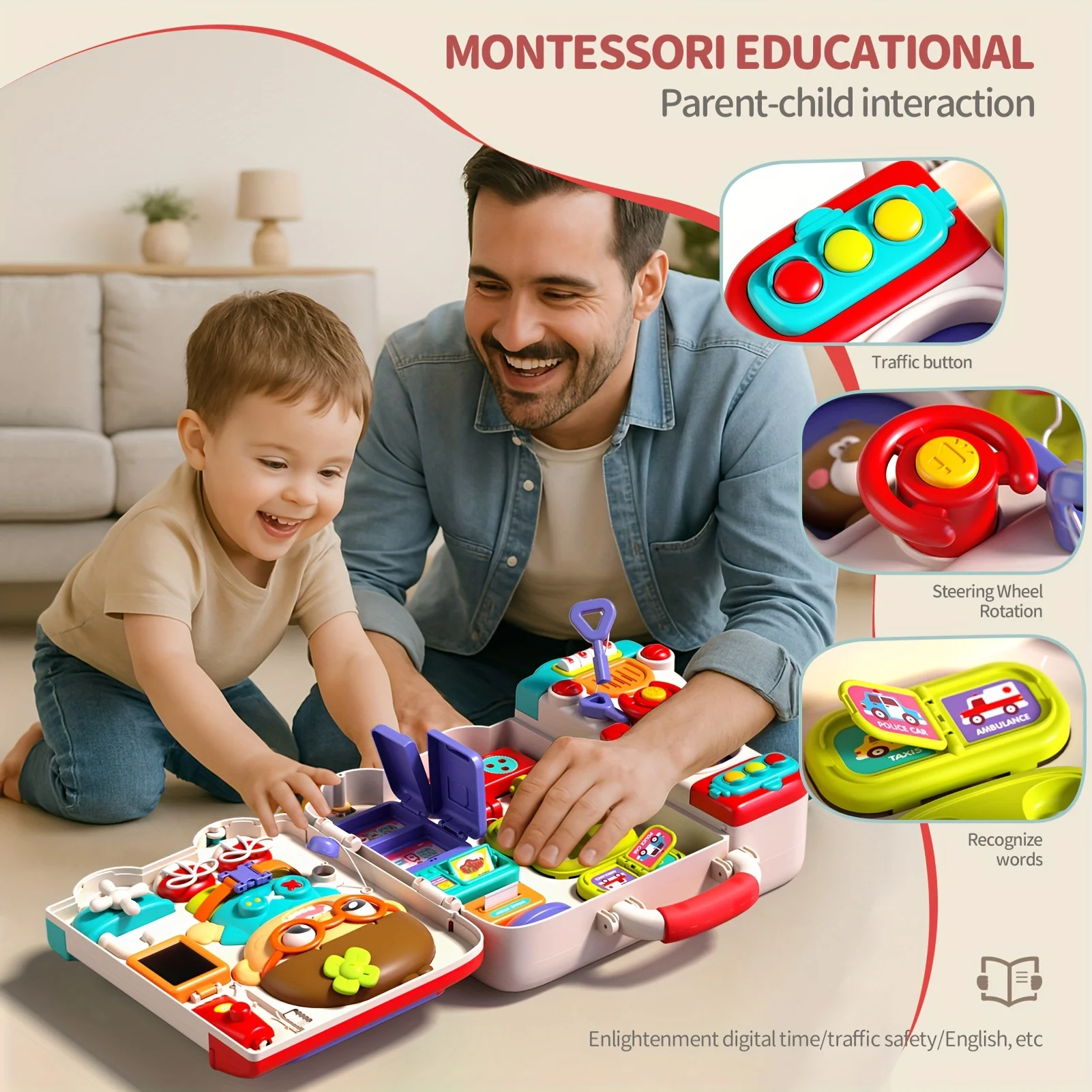 Multifunction Montessori Baby Busy Board Early Educational Toys 3D Music Simulate Switch Educational Travel Toys For Ages 1+