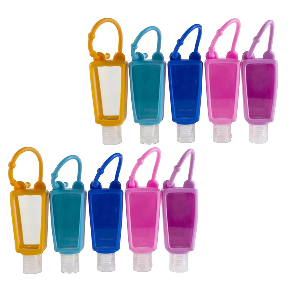 10 Sets Refillable Bottles Portable Travel Toiletries Silicone Cream Container Containers