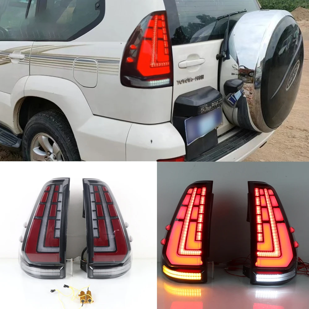 For Toyota Prado 120 FJ120 LC120 2003-2009 Rear Running Lamp Brake Lamp+Reverse Dynamic Turn Signal Car LED Taillight Tail Light