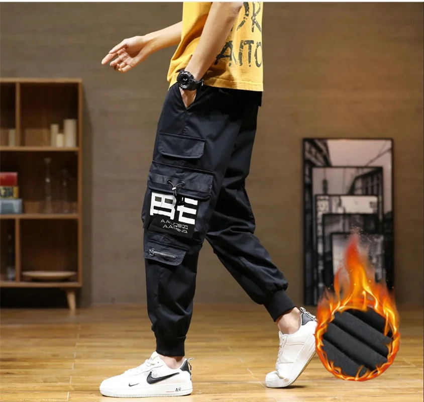 

Mid waisted autumn and winter leggings warm and comfortable cotton and woolen pants for men men's warm pants thick and plush