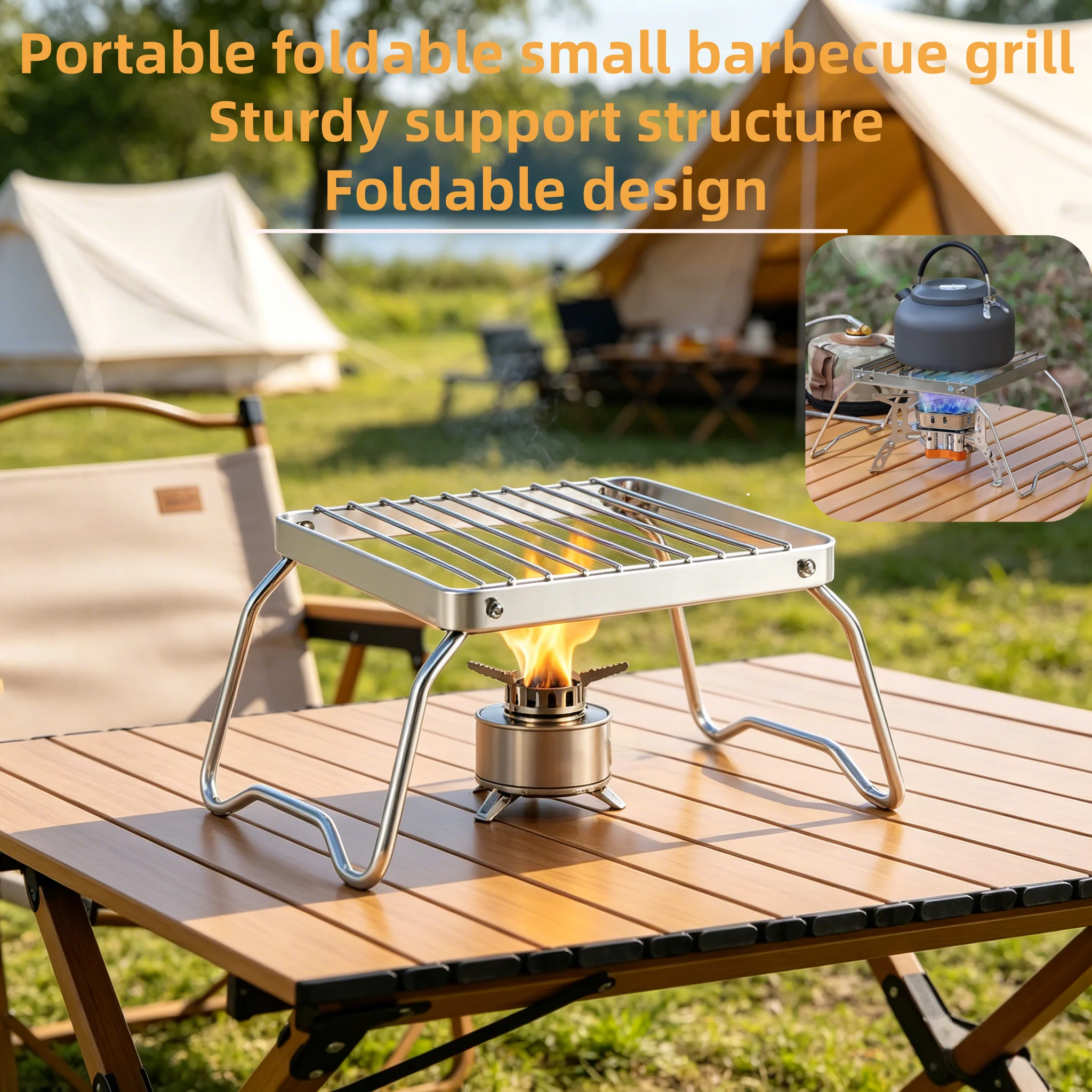 Camping Cooking Grate - حامل موقد قابل للطي خفيف الوزن