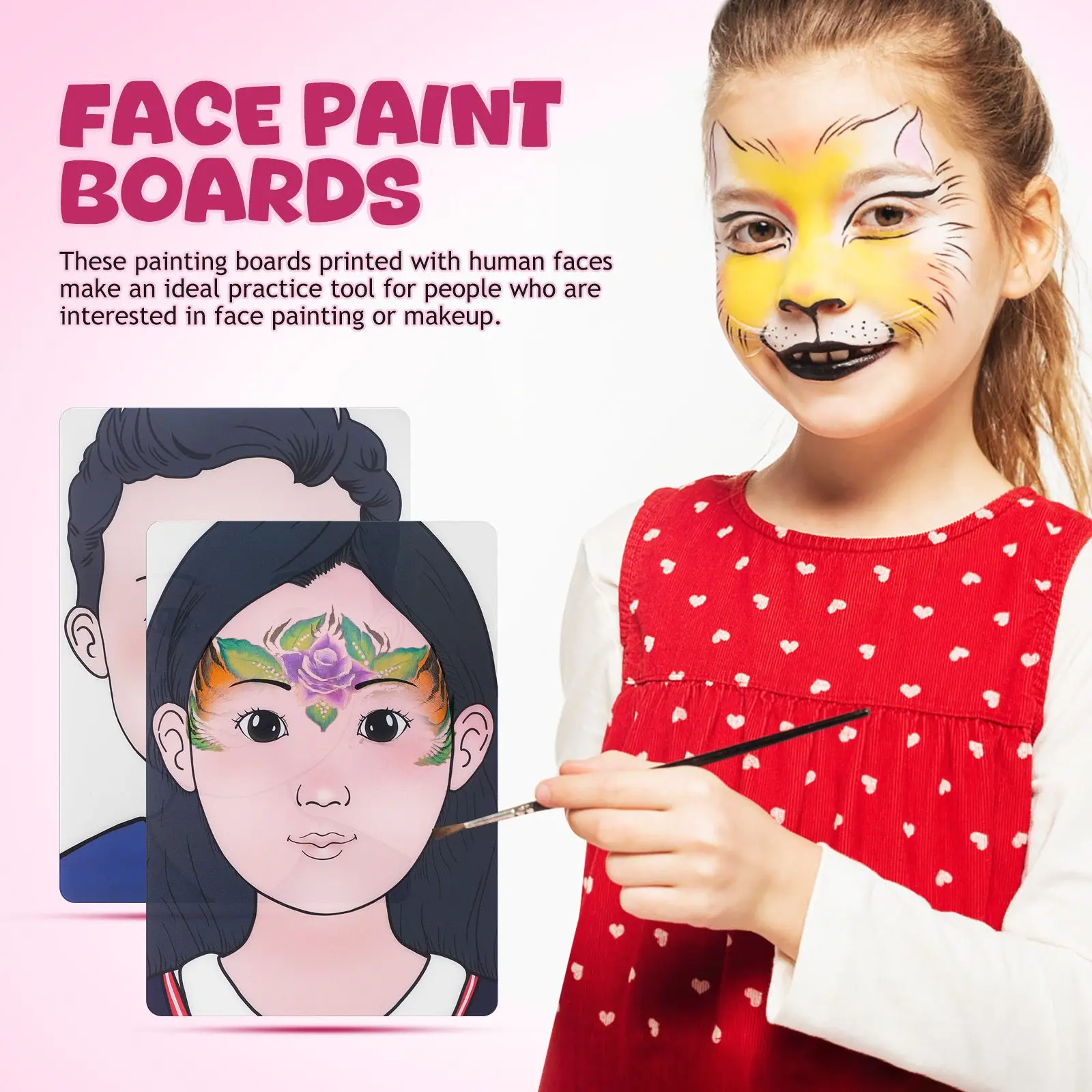 

Face painting practice board kids Makeup Face Painted Board Eyeliner Painting Practice Boards party Cosplay Makeup Practice Tool