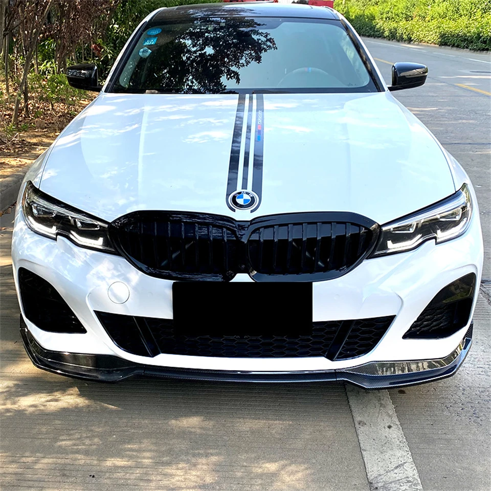 Front Bumper Lip Spoiler Splitter Bumper Canard Lip For BMW G20 G21 M-Pack 320i 330i M340i XDrive 2019-2022 Body Kit Tuning