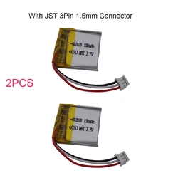 2pcs 3.7V 150mAh Polymer Li Lipo Battery 402020 Thermistor 3 Wire JST 3Pin 1.5mm Plug For Mouse Bluetooth Smart Watch Sat Nav