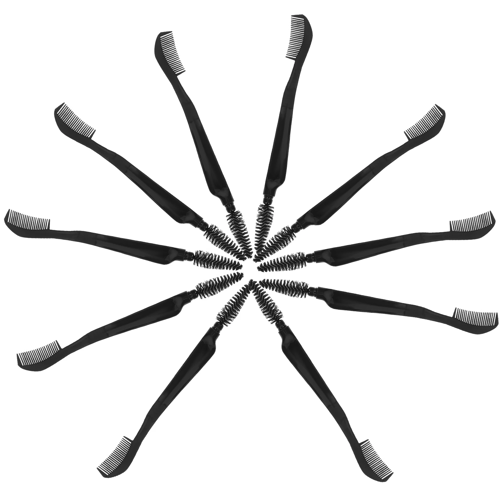 

10pcs Black Dual Head Makeup Brush Eyebrow Eyelash Comb Separating Tool Portable Multipurpose Beauty Accessories