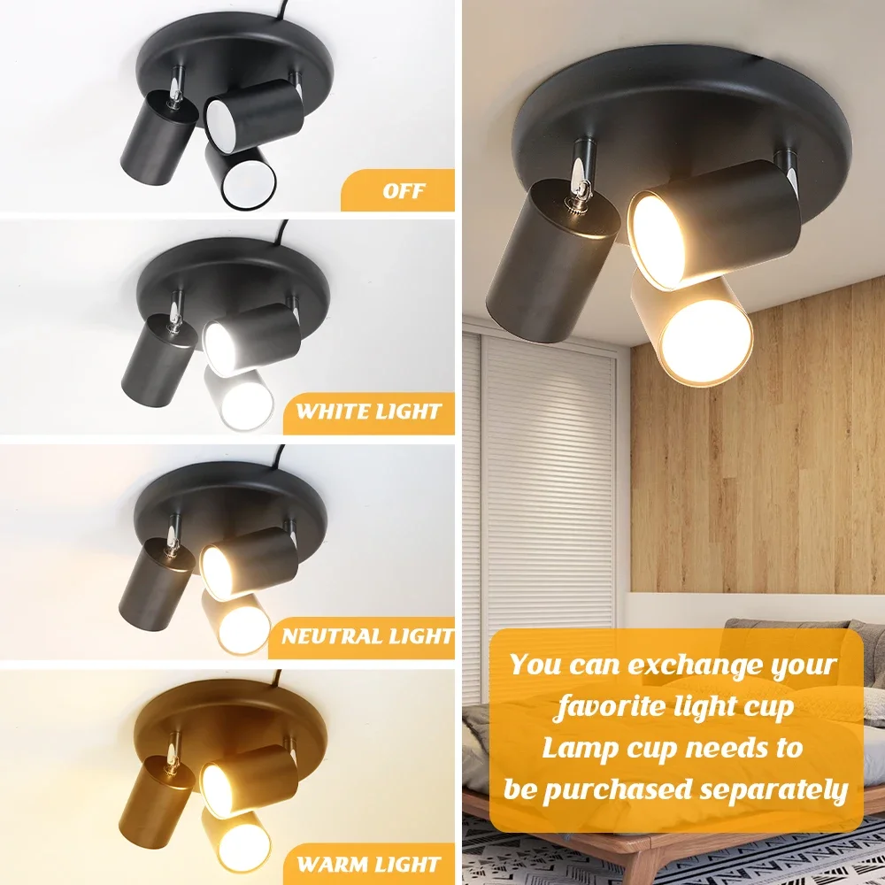 Faretti a LED regolabili a 2 teste montati su superficie per soggiorno camera da letto cucina Utility Room decorazione lampada di Design