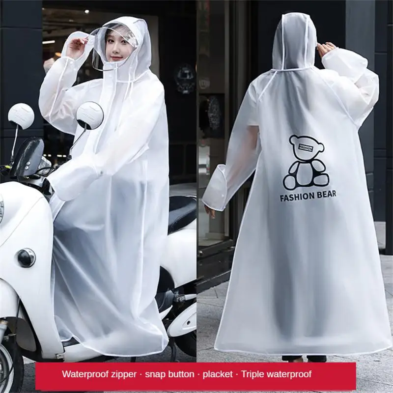 Long Raincoat White Backpack Ridable Lefter Foot Cover Can Walk Rain Gear Raincoat Long Style Multi-style Conjoined Raincoat