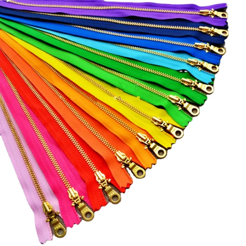 50pcs/Lot 3# 20cm Ykk Metal Zipper Sewing Accessory Close End Rainbow Red Yellow Blue Green Leather Bag Craft Diy