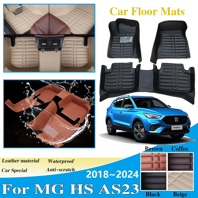 

Car Mats Leather For MG HS EHS MGHS AS23 2018~2024 PHEV LHD Waterproof Foot Pads Leather Liner Carpet Interior Auto Accessories