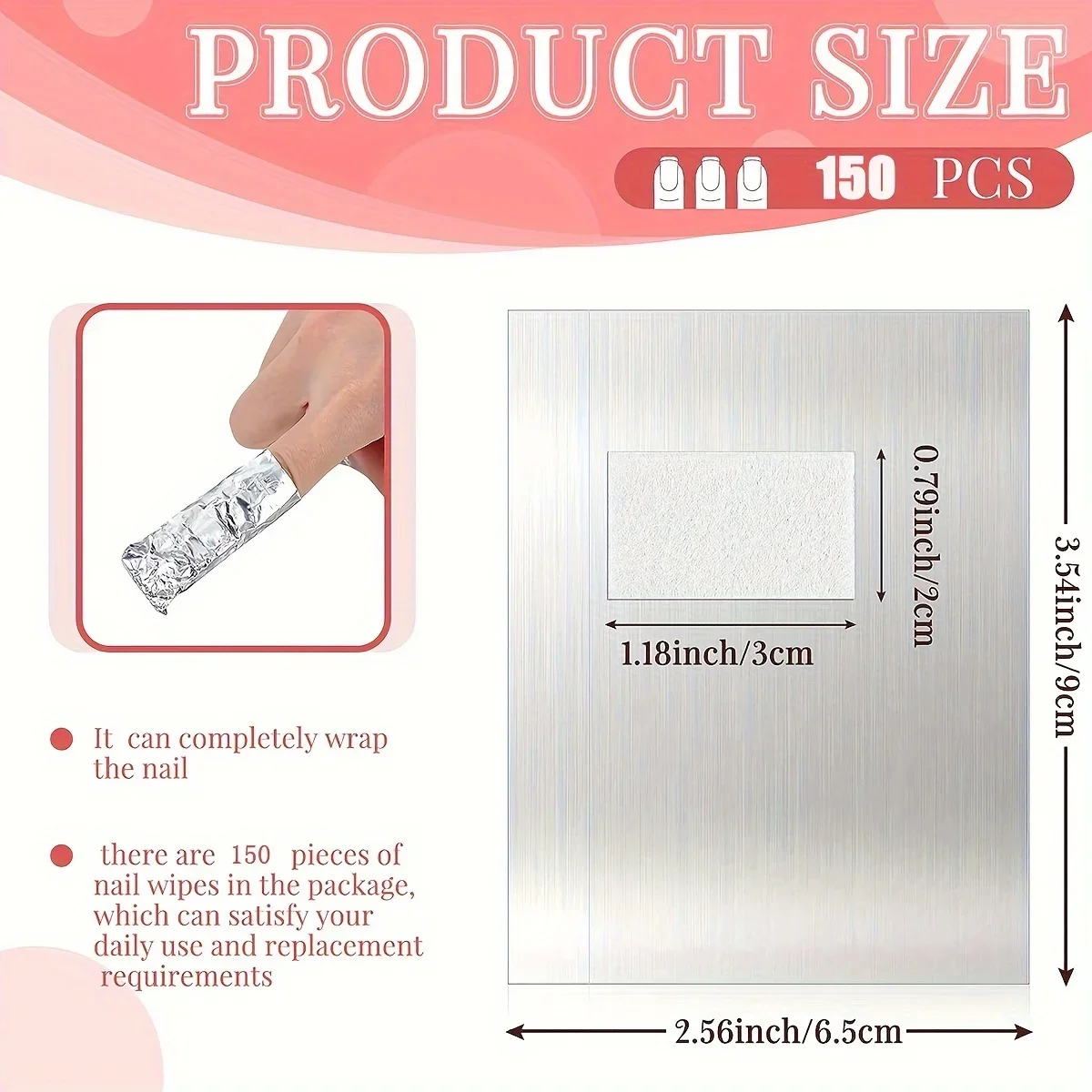 Nail Studio Set 100pcs Glossy Aluminum Foil Sheets, 100pcs Aluminum Foil Absorbent Pads, Gel Polish Remover, Large Pad,