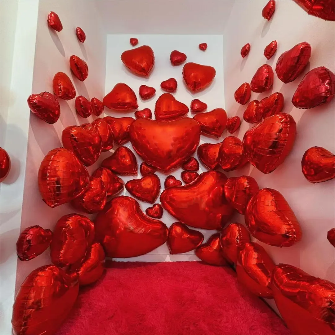 30 Stück 18/10/5 Zoll rote Liebesherz-Luftballons Valentinstag Hochzeit Braut Geburtstag Jahrestag Party Dekoration Hintergrund Dekor