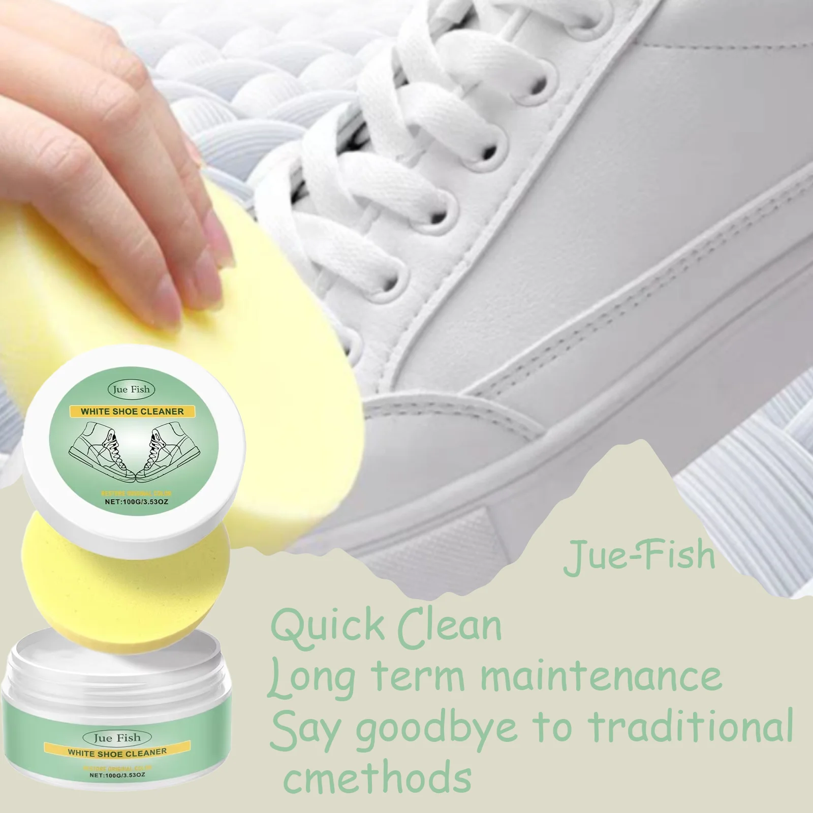 Multi-Functional White Shoe Cleaning Cream Sneaker Whitener Stain Remover Yellowing Sole Cleaner for Sport Shoes