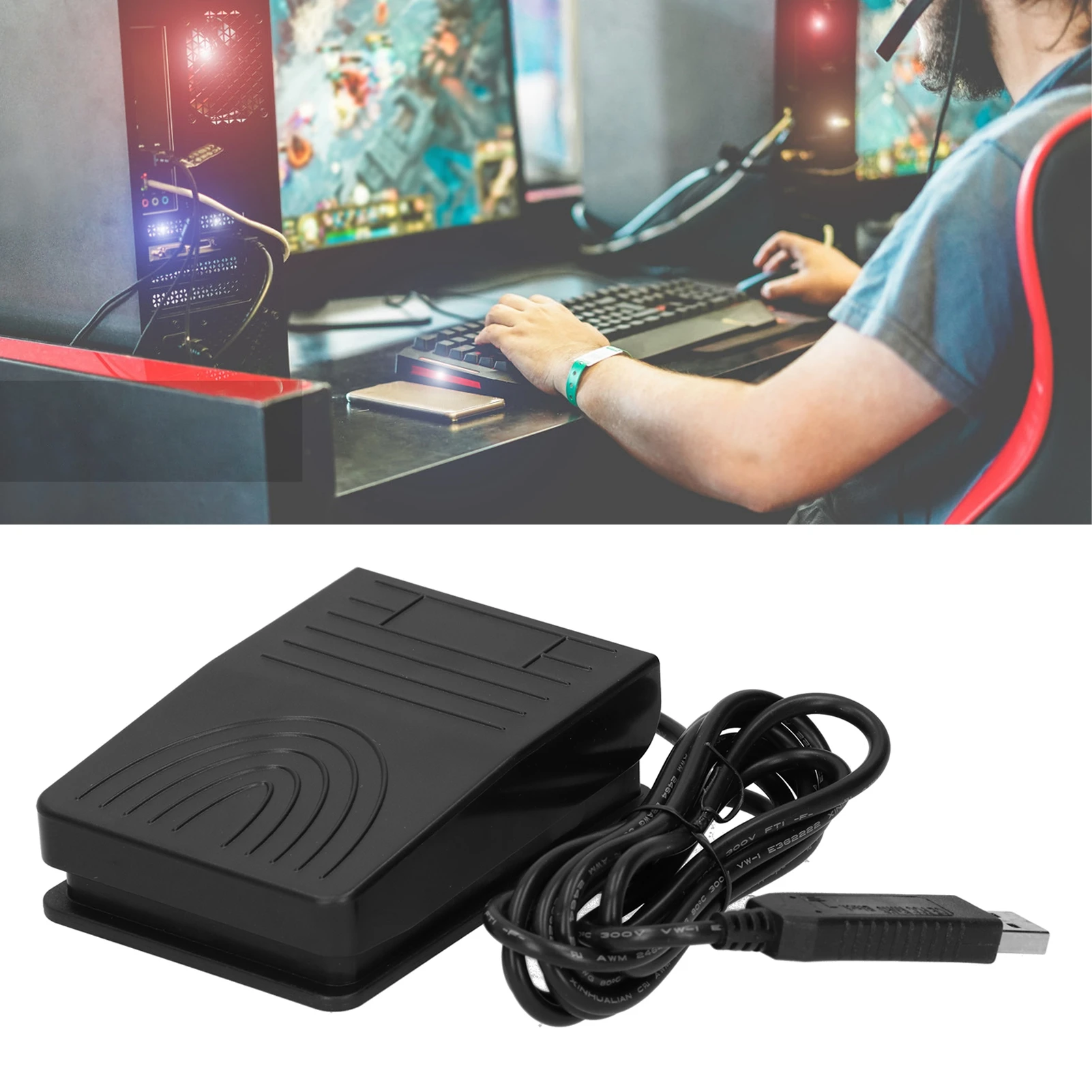 USB Foot Pedal Professional USB Foot Switch Portable Game Control Action Foot Pedal for Computer