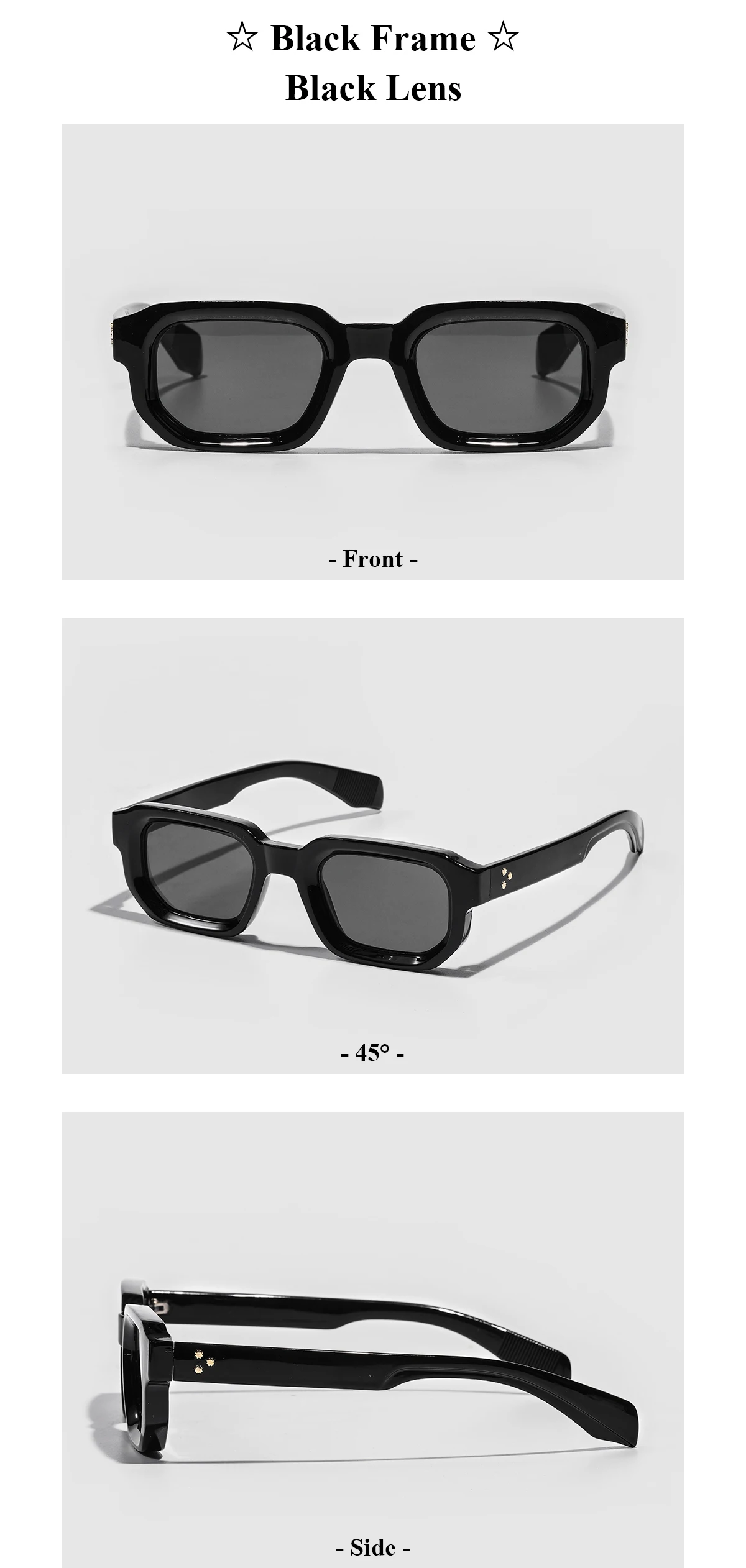 Ruiao Männer Vintage Rechteck Rahmen Sonnenbrille Mode Retro Sonnenbrille Luxus Marke Design UV400 Shades Brillen Frauen Sun Glasse – Detail 10
