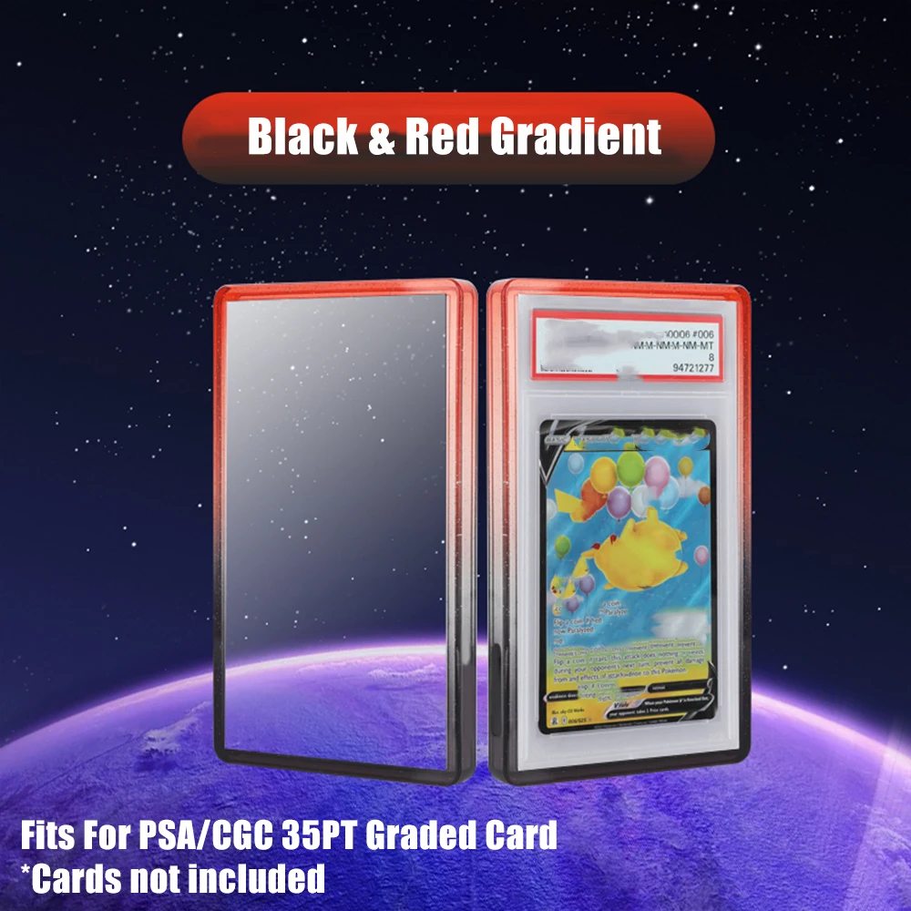 TPU Gradient Mehrfarbiger Glitzer-Sammelkarten-Schutzhülle, einseitig, für 35PT PSA CGC Kartenhüllen