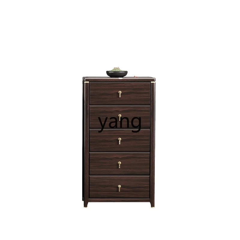 

LTT new Chinese solid wood chest cabinet purple gold sandalwood three-bucket cabinet simple modern bedroom storage cabinet