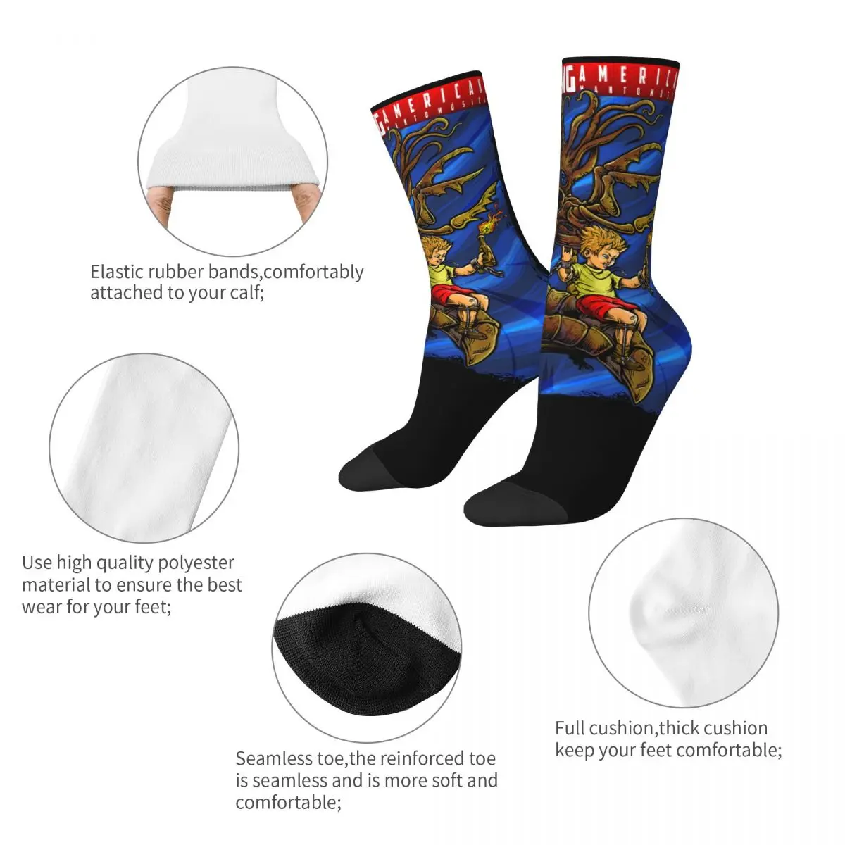 All Seasons Funny Unisex The Offspring Rock Band Crew Socks Product Basketball Socks Comfortable Wonderful Gifts