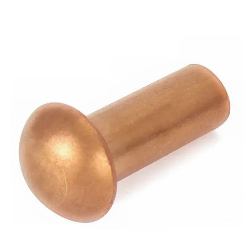 1~100PCS Copper Solid Round Head Rivet M1.5 M2 M2.5 M3 M4 M5 M6 M8 Purple Copper Solid Self-plugging Rivets
