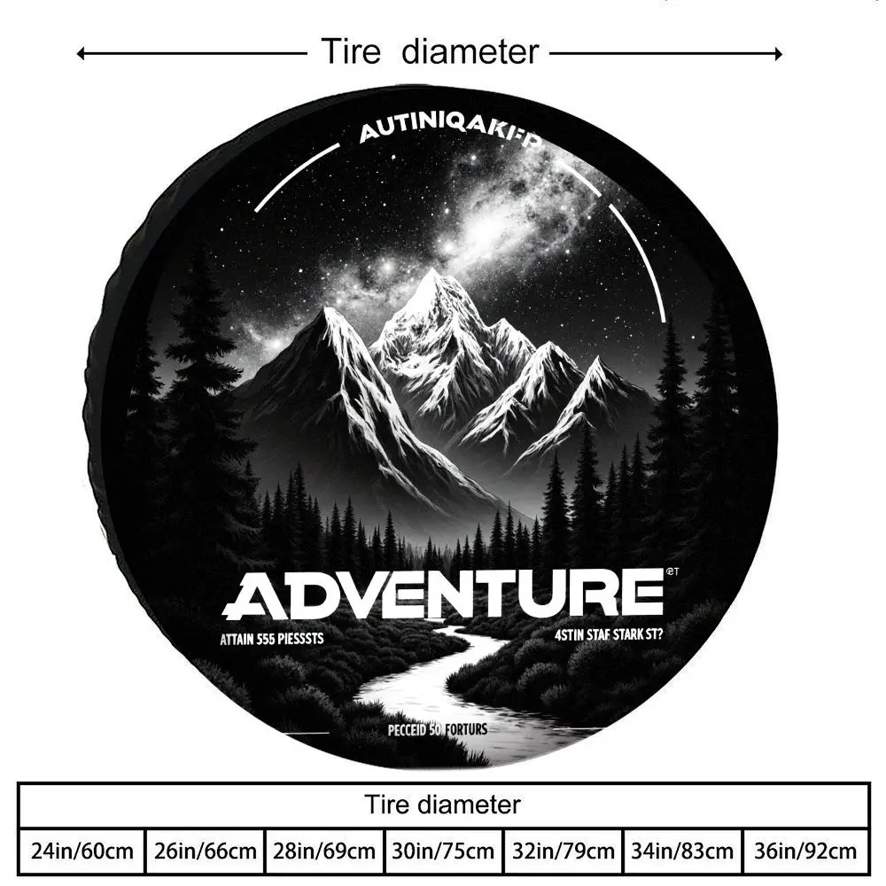 All-Weather Heavy-Duty Tire Cover For RV/Camping Tires With Heavy-Snow Print (Snow Tread) - Fit For Spare Wheel Protection, Dura