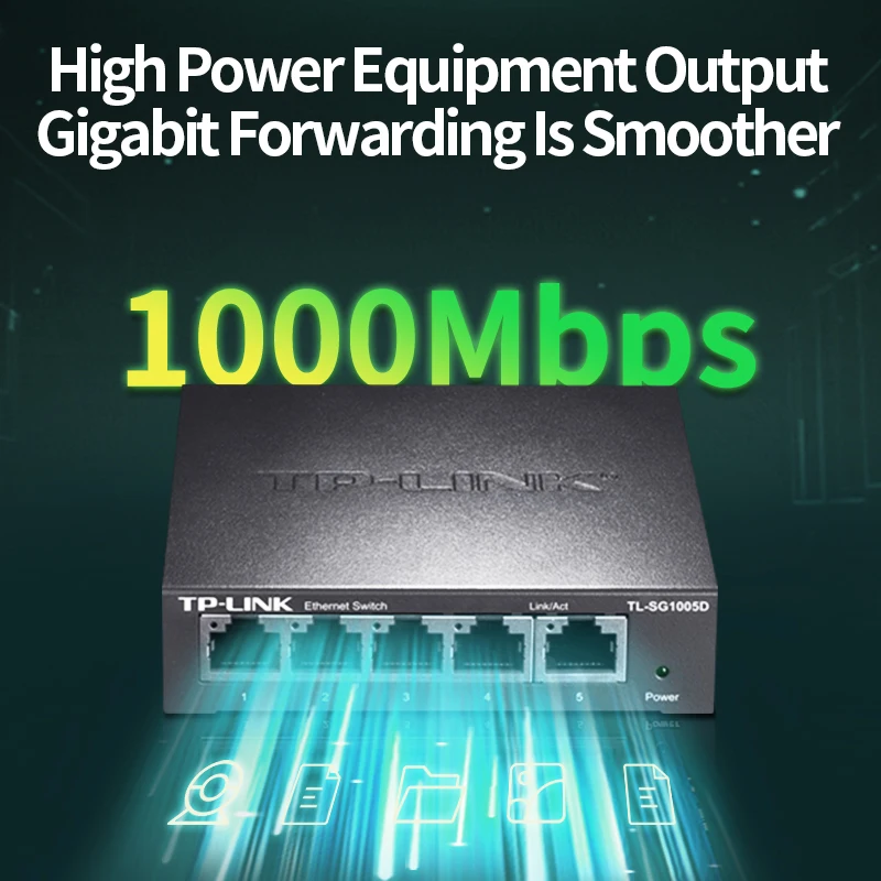 TP-Link 5 منافذ جيجابت إيثرنت محول 1000BASE-T محول الشبكة التوصيل والتشغيل محور الشبكات الإنترنت الفاصل TL-SG1005D #2