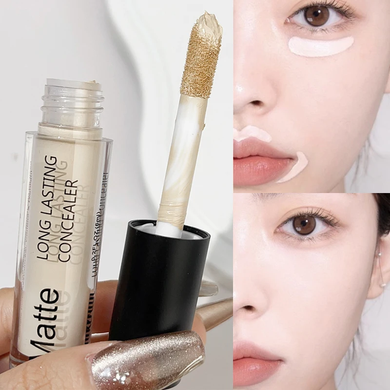 Vloeibare Concealer 6 Kleuren Waterdichte Foundation, Duurzame Hydraterende Gezichtsbedekking Acne Vlekken Donkere Kringen Concealer Crème Make-Up