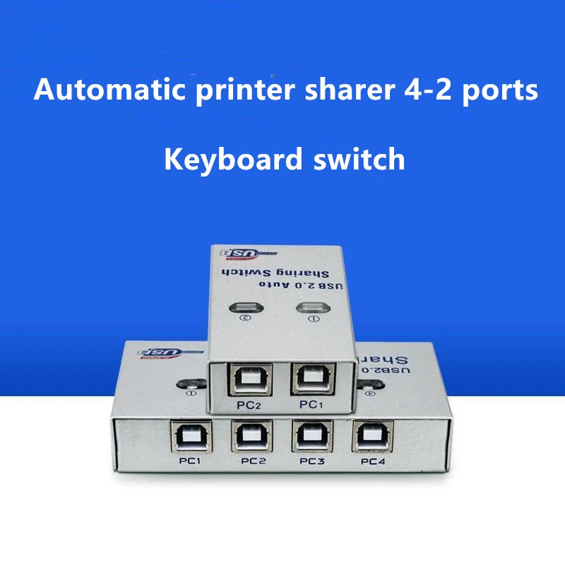 

4 порта USB 2.0 Автоматический переключатель разъединения 4 в 1 выход USB-переключатель-адаптер-переключатель USB-концентратор для ПК, сканер, принтер, горячая распродажа