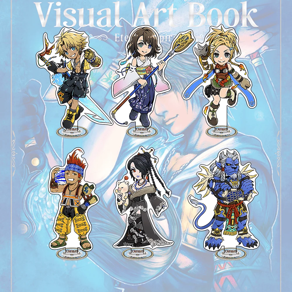 Game Final Fantasy X Tidus 15cm Acrylic Stand Keychain Tabletop Ornament Room Decor Chibi Figure FF10 Collectors Toy Gift