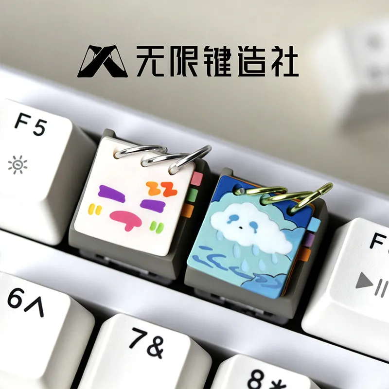 Keycap Lobo Original de Resina com Calendário, Fofo e Relaxante, Peça Única para Substituição do Tecla Esc em Teclados Mecânicos, Decoração Perfeita, Presente Ideal para Amantes de Teclados
