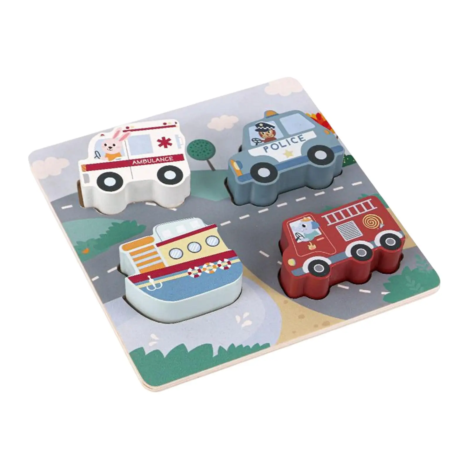 Traffic sound Shape Matching Vehicle Identification Education Multiple Shape Puzzle for Interaction