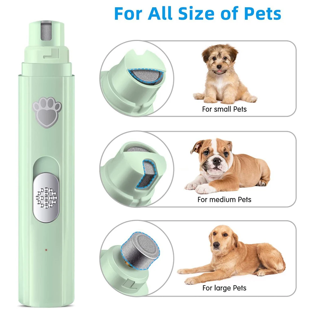 Tagliaunghie elettrico per cani tagliaunghie per animali domestici tagliaunghie per animali domestici ricaricabile USB indolore con ruota lucidatrice per animali di piccola/grande taglia