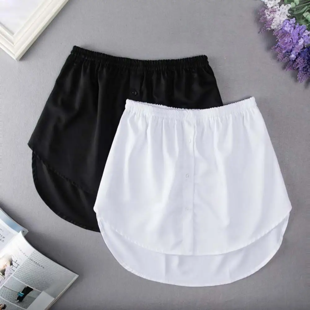 Women Mini Skirt Elastic Waist Design Solid Color Short Skirt Buttons Decor Casual Style Bottom Wear 스커트