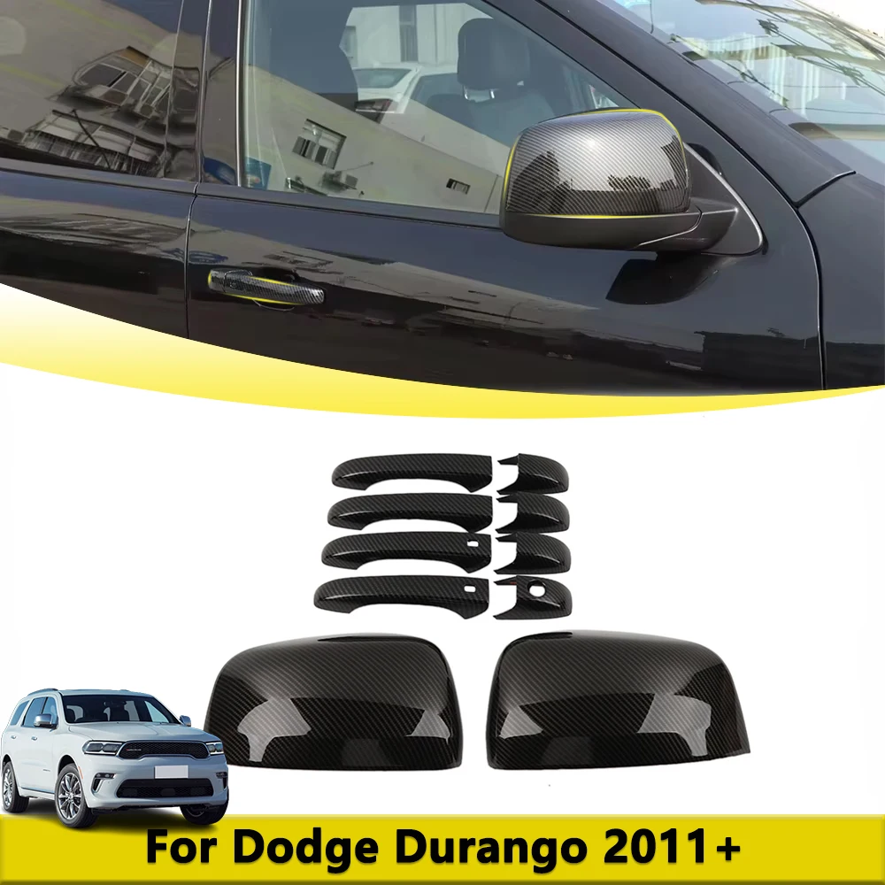 

Rear View Mirror Shell Door Handle Cover Trim for Dodge Durango 2011-2024 Side Mirror Cover Exterior Mouldings Car Accessories