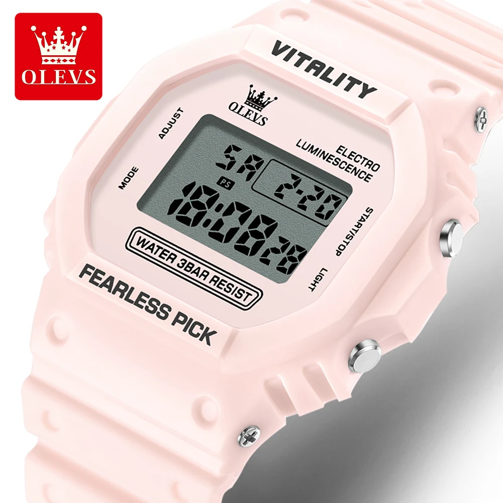 OLEVS 1122 Women Watches Multifunctional Square Electronic Wristwatch Waterproof Elegant Ladies Dress Watch Reloj 2026 NEW