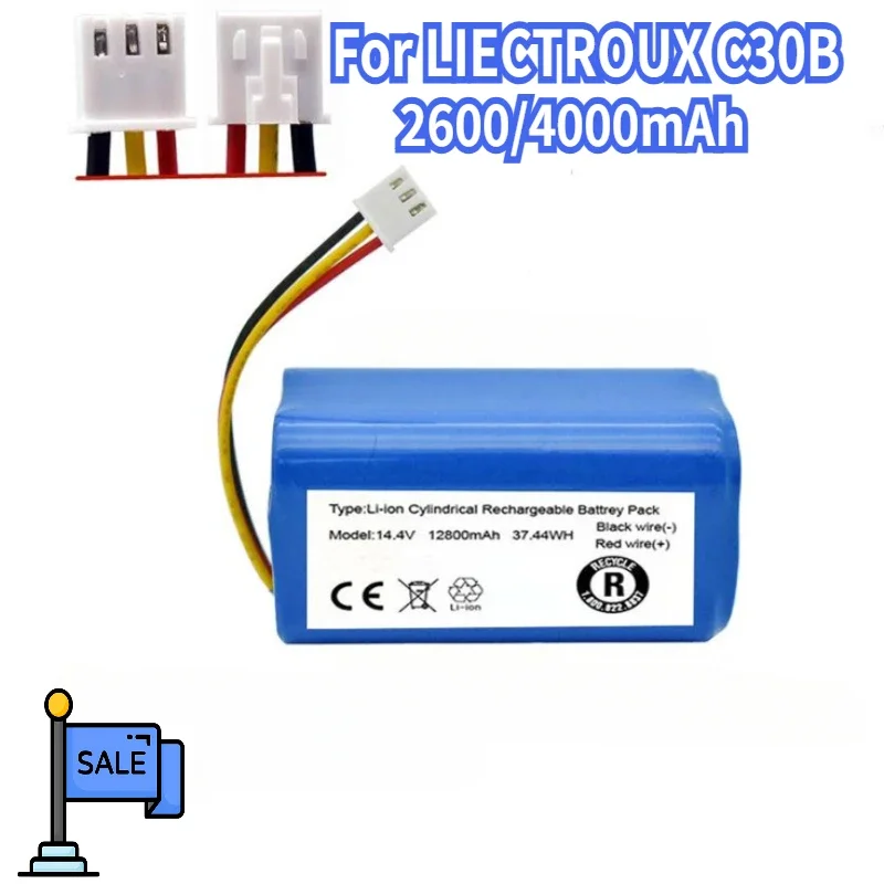 

For C30B Battery for.Lirctroux.C30B.Robot.Vacuum.Cleaner.14.4V. 2600/4000mAh Lithium Cell Proscenic 800T