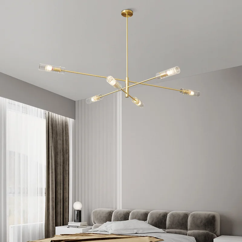 Полностью медная люстра для гостиной, роскошный французский полый дизайнерский вестибюль, 2025 новые лампы для главной спальни